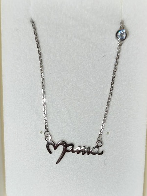 Silver mama necklace new