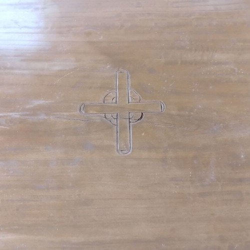 Monastic handmade solid wood table with benches
