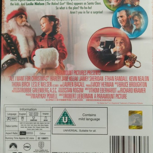 All I Want for Christmas DVD like new, comedy, Greek subtitles