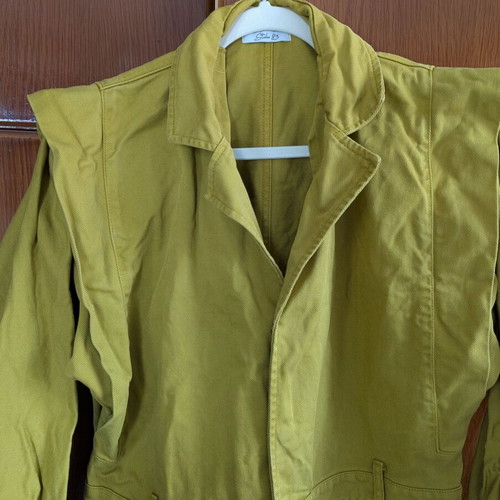 Studio 83 Denim One-Piece Jumpsuit Green Mustard Like New Size L