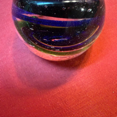 Glass ring like new, multicolored, round statement style