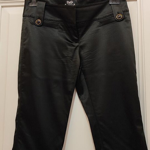 Vintage D&G Dolce & Gabbana low-rise satin capri pants black size 38 like new