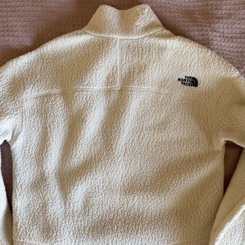 The North Face women's crop fleece top, size S, beige white