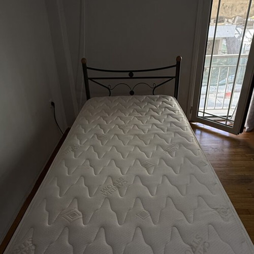 Metal single bed with Candia mattress used, 100x200 cm