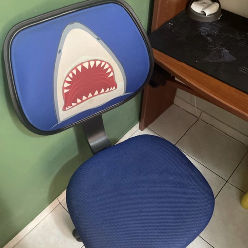 Office chair with Jaws print, comfortable seat cushion