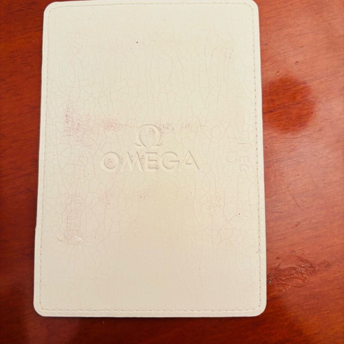 Omega leather card holder white like new