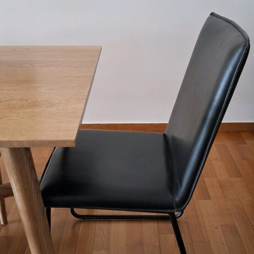 Dining chairs leather like new, set of 6