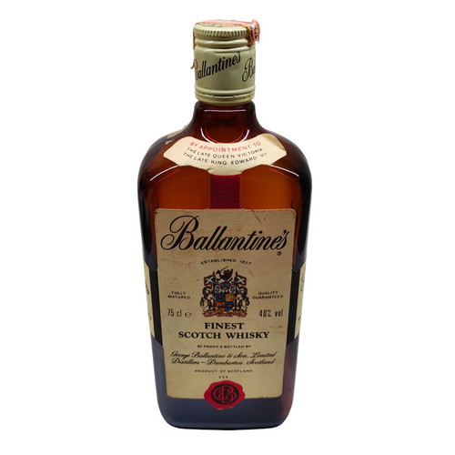 Empty Ballantine's Finest Scotch Whisky bottle 1970s used, vintage