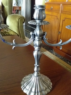 Alpaca candle holder used, vintage piece