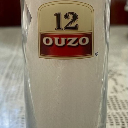 Ouzo 12 Advertising Glass like new, rare collectible