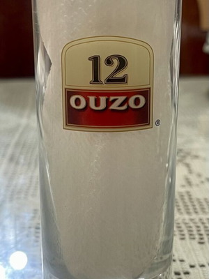 Ouzo 12 Advertising Glass like new, rare collectible