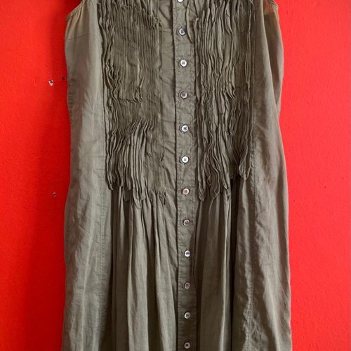 Zucca linen khaki dress M 100% cotton new