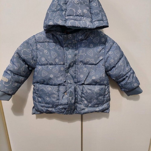 Winter baby jacket 74cm like new with hood and fleece lining