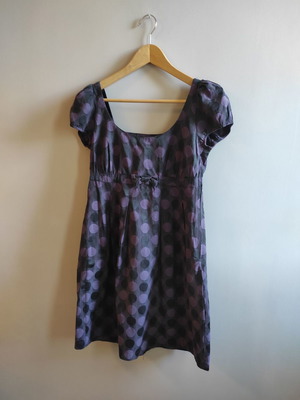 Polka Dot Dress Size 38 with Side Zipper