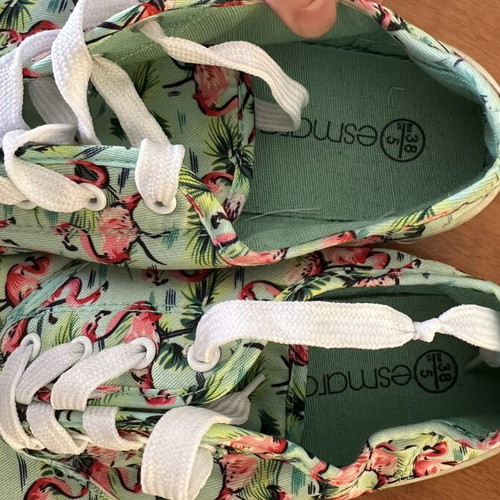 Esmara women's summer shoes with flamingo design new, size 38-39