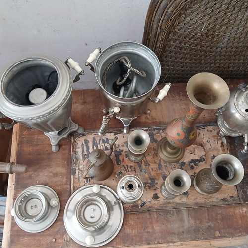 Vintage metal utensils like new, samovars, jugs and vases
