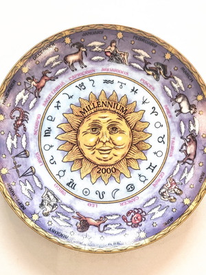 Bavarian porcelain wall plate new, 25cm, astrology design