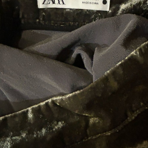 Zara long velvet skirt in khaki like new, size XS