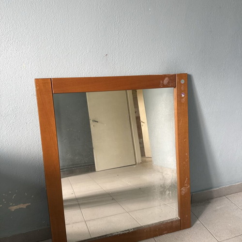 Wooden wardrobe and mirror set like new