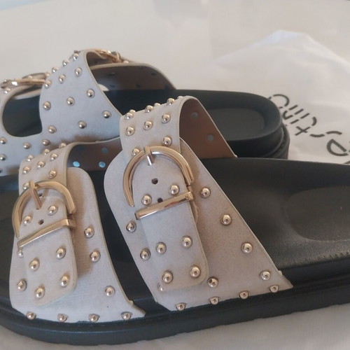 Celestino sandals with studs, black and beige, size 39