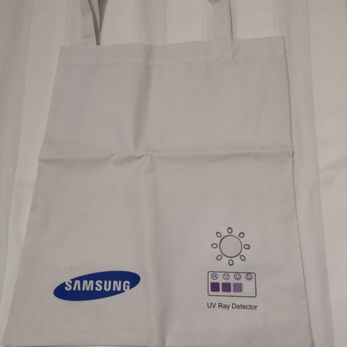 Samsung promotional bag used with UV Ray Detector indication