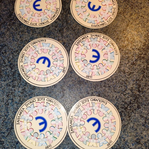Stickers 1986 European Year of Road Safety new, set of 6