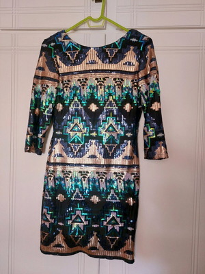 Sequin dress with half sleeves like new
