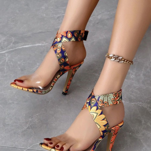 Shein colorful sandals with 10 cm heel new, size 37