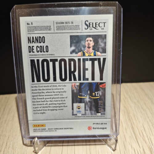Nando De Colo Notoriety Panini Select EuroLeague 2025-26 card