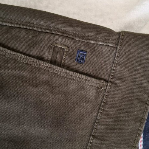 Guy Laroche men's fabric winter pants like new, dark khaki