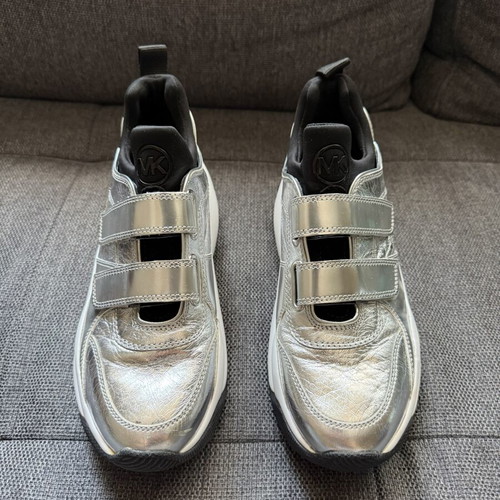 Michael Kors women's sneakers like new, silver and white, size 39