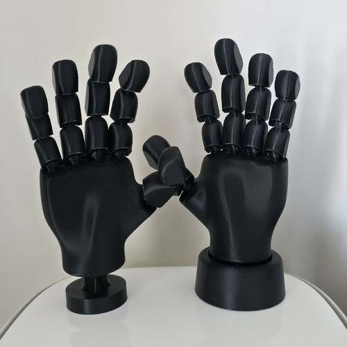 3D Flexible Hand right or left with base, new
