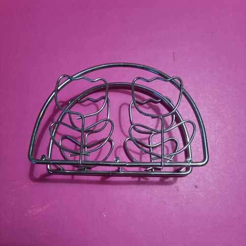 Napkin holders used, set of 2, metal with tulip design