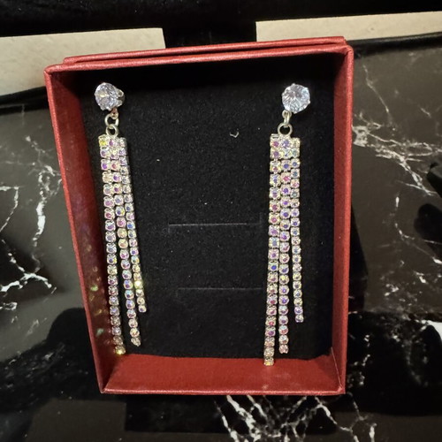Dangling silver earrings