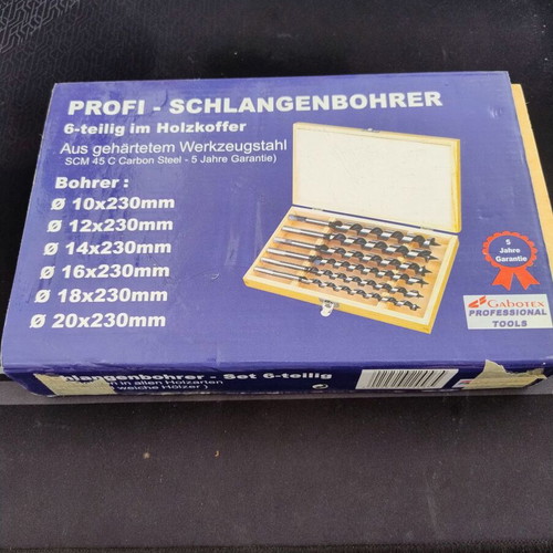 Drill bit set in wooden case like new
