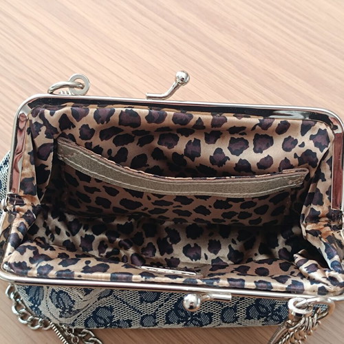 Guess Vintage Denim Monogram Shoulder Bag, Y2K
