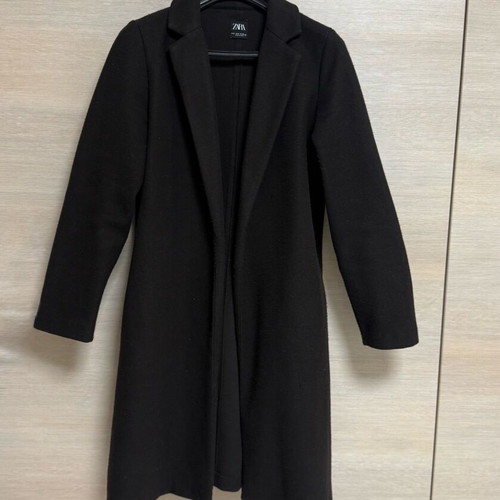 Zara long dark brown chocolate coat like new, size M