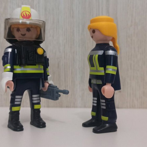 Playmobil Surprise couple of used firefighter figures with accessories