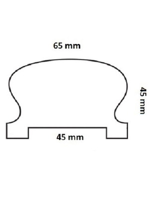 Κουπαστή Ωμέγα 65 x 45 mm καινούργια, ξύλο Σουηδικό Α΄ ποιότητας
