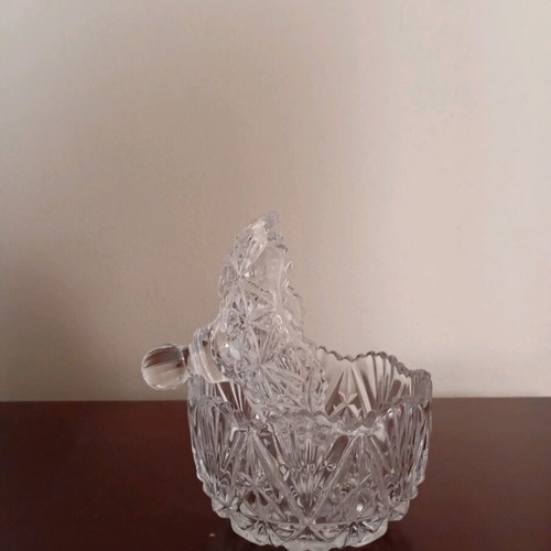 Crystal footed bowls new, set of two
