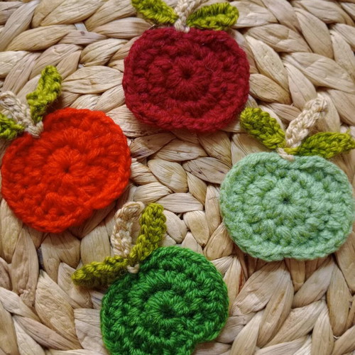 Handmade crocheted apple keychain new in various colors