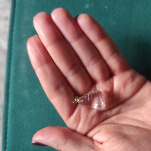 Pendant with semi-precious transparent stone like new