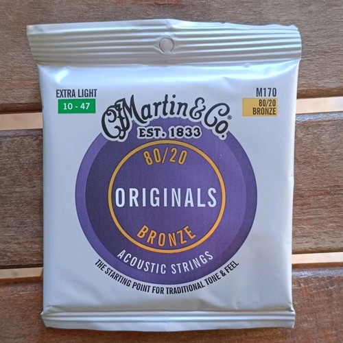 Martin Acoustic Guitar Strings M170 80/20 Bronze Extra Light 10-47 new