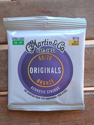 Martin Acoustic Guitar Strings M170 80/20 Bronze Extra Light 10-47 new