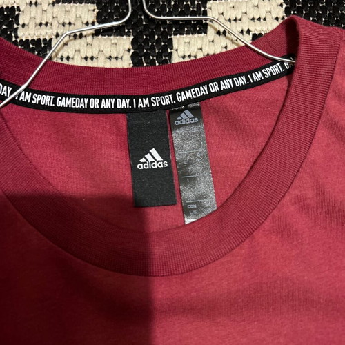 Adidas short-sleeve burgundy shirt like new, size L