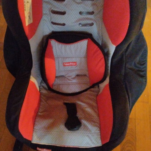 Fisher Price child car seat red gray with black plastic like new