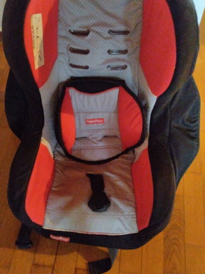 Fisher Price child car seat red gray with black plastic like new