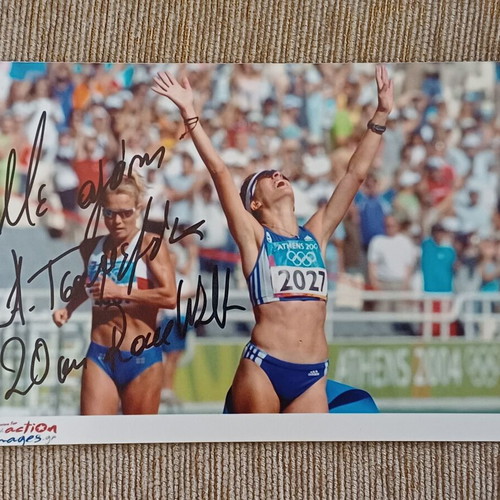 Athanasia Tsoumeleka Autograph from Athens 2004 Olympic Games new