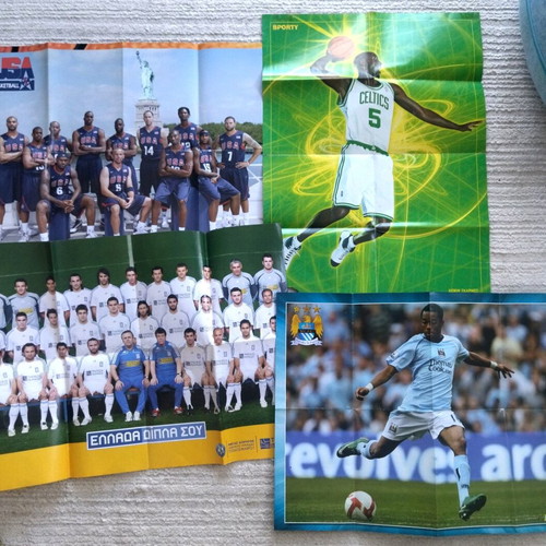 Sports posters used, pack with various double-sided photos