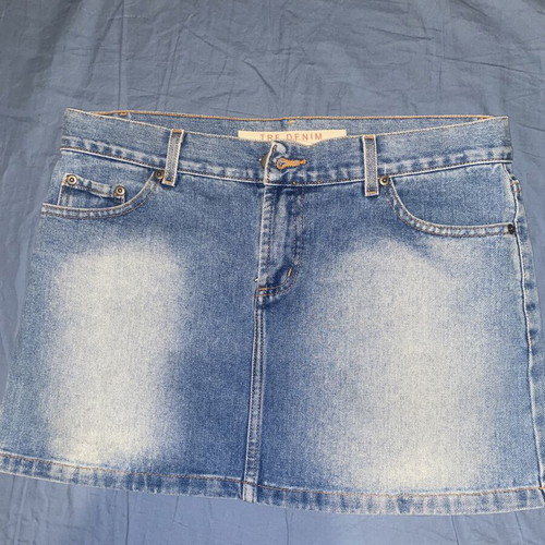 Zara TRF Denim Mini Skirt, Y2K Style, blue cotton